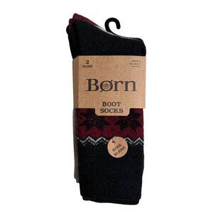 NWT - BORN Men's Wool Blend Boot Socks (Grey & Black)